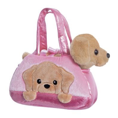 Aurora, 61365, Fancy Pal Peekaboo Labrador Hund, Plüschtier, rosa & braun, Multicolor