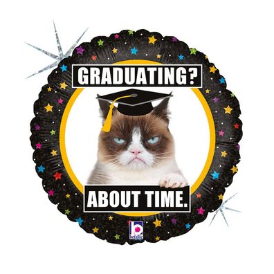 Geburtstag Gradution Holo Grumpy Cat Folienballon 46 cm