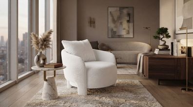 Sessel Moderner Stil Weiß Luxuriöse Bequem Stilvoll Minimalistisch