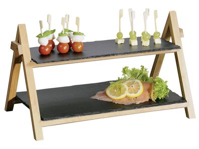 KESPER Etagere 2stöckig Platten Schiefer 45x6x31cm