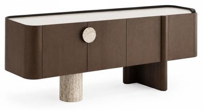 Sideboard Moderner Stil Braun Elegant Minimalistisch Kontrastreich