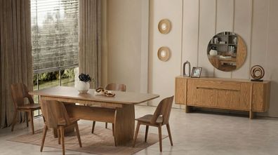 Tisch Konsole Spiegel Wohnzimmer Stil modern braun rechteckig praktisch
