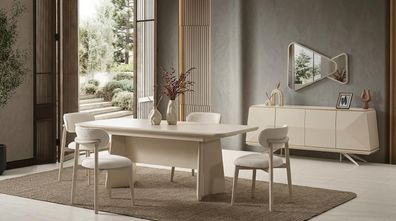 Tisch Konsole Spiegel Wohnzimmer Stil modern beige rechteckig ausziehbar