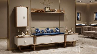 TV Board Wandschrank Wandregal Stil modern braun Wohnzimmer geräumig