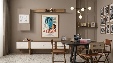TV board Wandregal Stil modern braun Wohnzimmer bequem praktisch geräumig