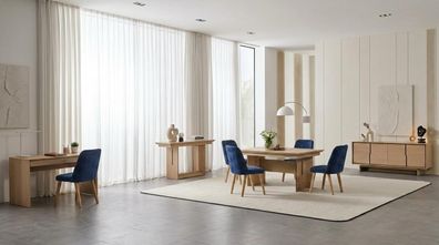 Tisch Konsole Wohnzimmer Stil modern beige rechteckig ausklappbar bequem