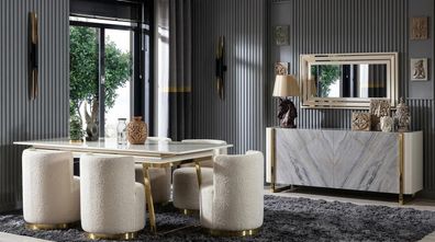 Tisch Spiegel Wohnzimmer Stil modern weiß rechteckig bequem praktisch