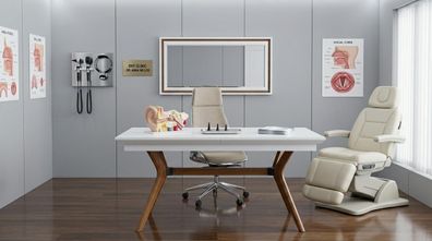 Tisch Spiegel Wohnzimmer Stil modern weiß rechteckig praktisch ausziehbar