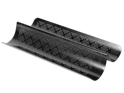 KAISER Baguetteform perforiert für 2 Baquettes schwarz