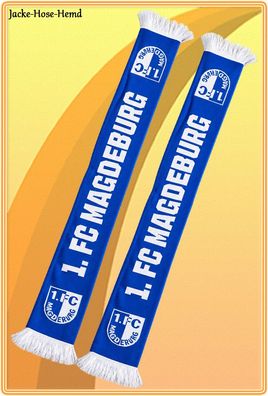 Schal Fanschal 1. FC Magdeburg Wendeschal Klassig Blau Weiß Gr. 17x135cm NEU