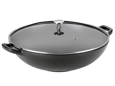 KELA Wok Calido Gusseisen schwarz 4,0l H17cm Ø36cm schwarz
