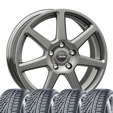 4 Winterräder Autec Tallin 7x17 ET40 205/55 R17 91H Continental für VW Beetle, Golf