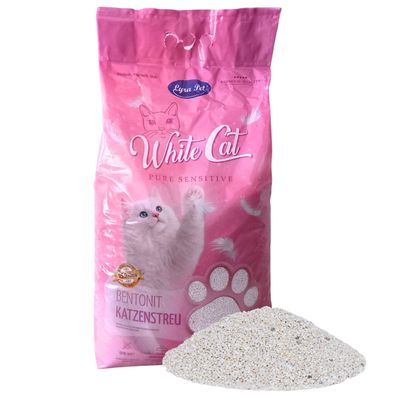 2 x 15 Liter Lyra Pet® White Cat® Pure Sensitive Katzenstreu Bentonit ohne Duft