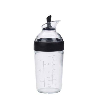 Salatdressing Shaker 240ml transparent/schwarz Ø 6 x H 17 cm