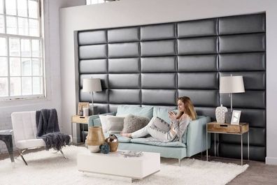 Chesterfield Wandverkleidung Wandpaneelen Verkleidung Polster Paneel 60x30cm Neu