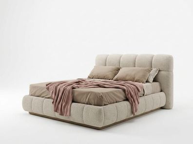 Modernes Polsterbett Creme Doppelbett Schlafzimmer Design