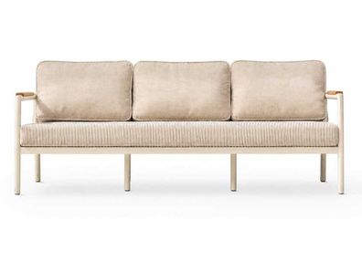Modernes 3-Sitzer Sofa Beige Creme Polstersofa Wohnzimmer Design