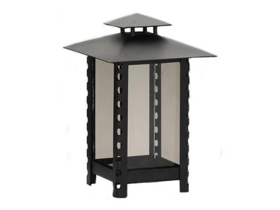 MOLL Grablaterne Metall lackiert mit Parolglas bronzefarben 14x14x23cm schwarz