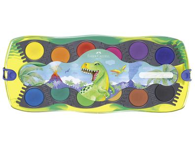 FABER Castell Farbkasten Connector Dino 12er + Deckweiß