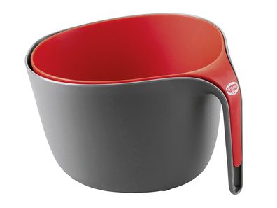 Dr. Oetker Schüssel und Sieb-Set 2teilig Kunststoff PP grau/rot