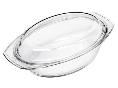 Bohemia Cristal Schüssel oval mit flachem Deckel 2,4 l 32x20cm