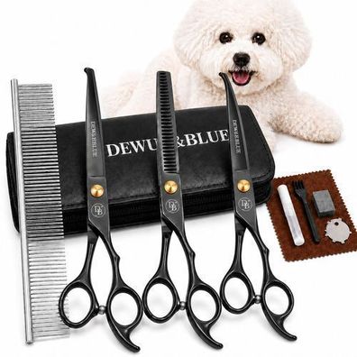 Grooming Set Haarschneideset 10 in 1: 2x Schere + Effilierschere 6,0