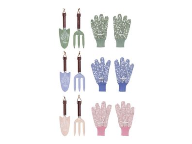 Esschert DESIGN Gartengeräte und Handschuhe im Set sortiert