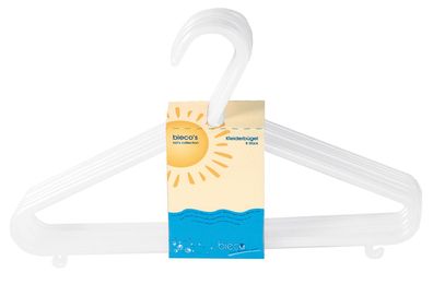 BIECO Kleiderbügel perlweiß 8er Pack