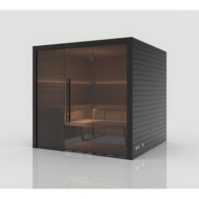 Hekla Traditional 210X Nero Sauna für 4-5 Personen Saunakabine 210x200x210 cm