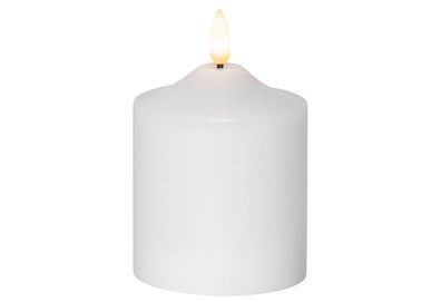 STAR Trading Kerze Flamme LED mit Timer 12x7,5cm weiß