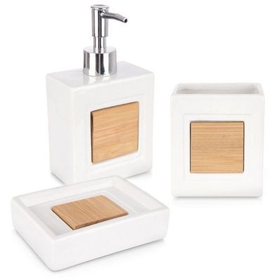 Dolomite weißes Badezimmer-Set, 3-teilig
