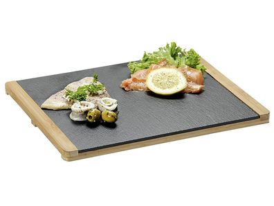 KESPER Buffetplatte Schiefer/Bambus 34x26x1,5cm