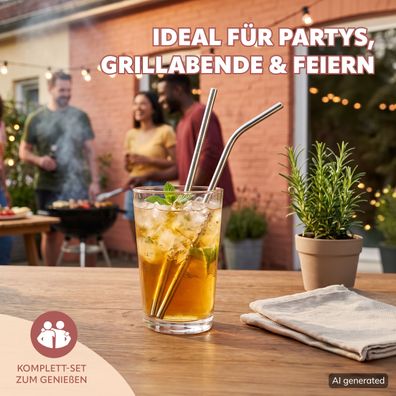 bremermann Edelstahl Trinkhalm Set + Bürsten