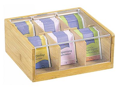 KESPER Tee-Box Bambus mit Sichtklappe 22x21x9,5cm