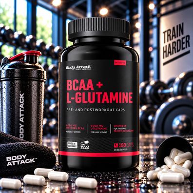 Body Attack BCAA + Glutamine 12000 180 Kapseln