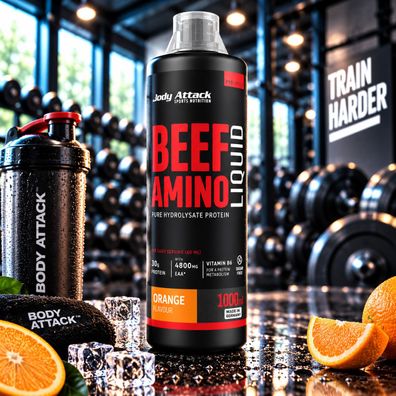 Body Attack Beef Amino Liquid 1 Liter Flasche