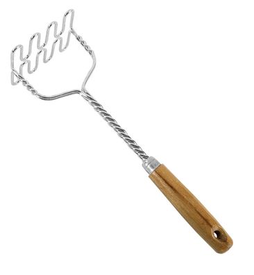 Metaltex Kartoffelstampfer mit Holzgriff verchromt 32cm