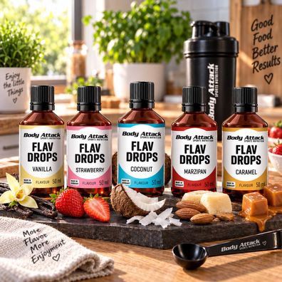 Body Attack Flav Drops 50ml flüssige Aromen Flavor
