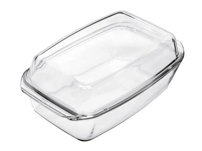 Bohemia Cristal Schüssel rechteckig mit hohem Deckel 2,8 l 33x20cm