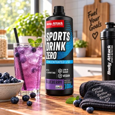 Body Attack Sports Drink Zero 1 Liter Getränkekonzentrat