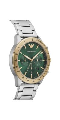 Emporio Armani Mario Chronograph Bicolor Edelstahl Grün AR11454