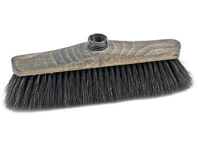 SOREX Zimmerbesen Holz mit Eurogewinde, Roßhaar, dunkel gebeizt 28cm