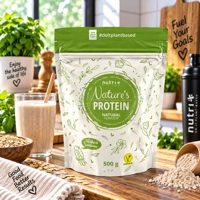 Nutri-Plus Natures Protein 500g - veganes Eiweiß ohne Zusätze