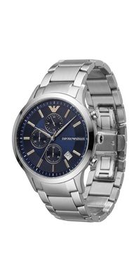 Emporio Armani Renato Chronograph Herren silber blau