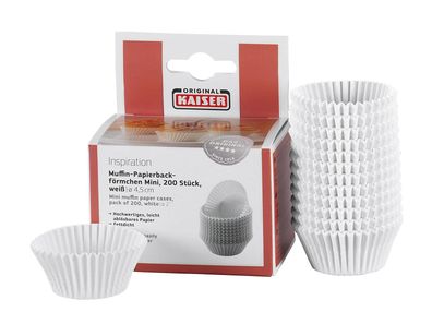 KAISER Papierbackförmchen Mini Muffin Ø4,5cm weiß 200er Pack