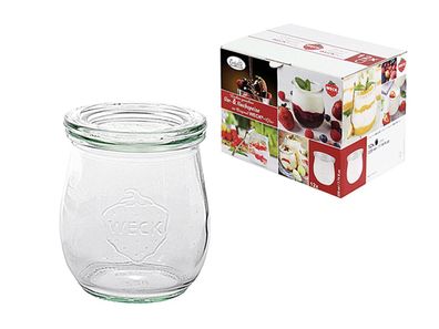 WECK Rundrandglas Einkochwelt Vor-und Nachspeisen Tulpe 220 ml 12er Karton mit