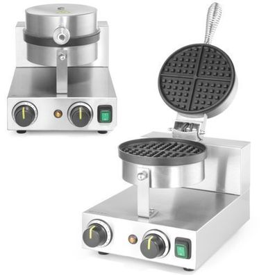 Einzelnes rundes Waffeleisen für belgische Waffeln, TEFLON, Durchmesser 190 mm