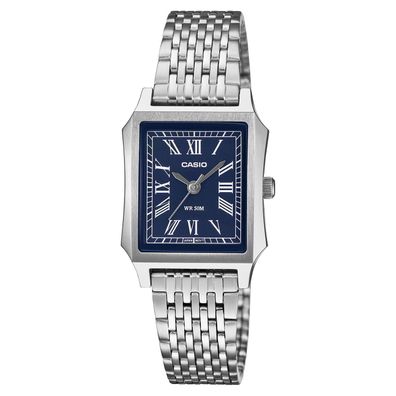 Casio Damenuhr Quarz Rechteckig Stahl/Blau LTP-B190D-2BVER