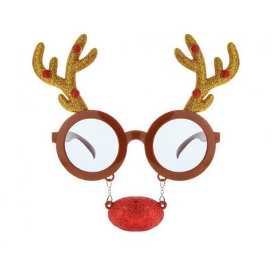 Weihnachten Rentier, Hirschbrille mit roter Nase