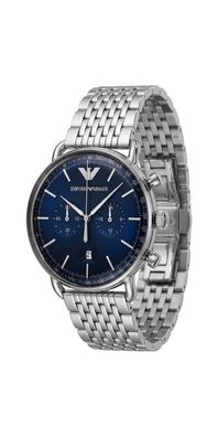 Emporio Armani Aviator Chronograph Edelstahl Blau AR11238